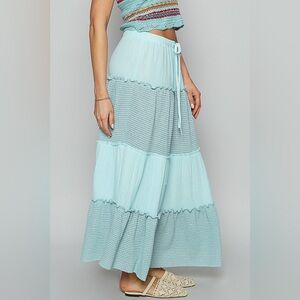 POL Light Blue Maxi Skirt